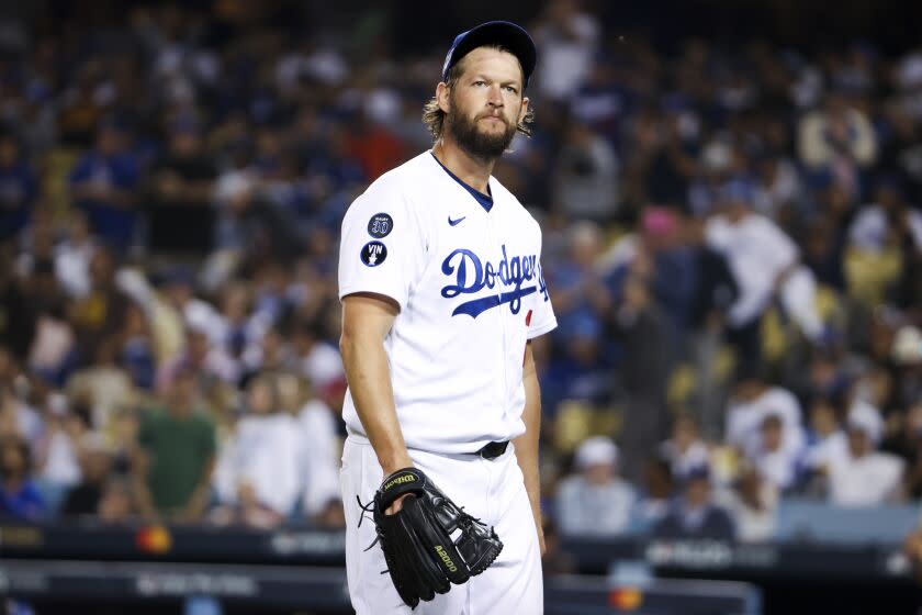 Los Angeles, CA - October 12: Los Angeles Dodgers starting pitcher Clayton Kershaw.