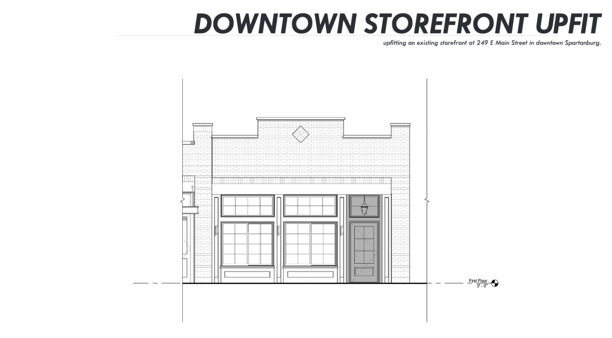 Rendering of the renovations planned for the front of the building.