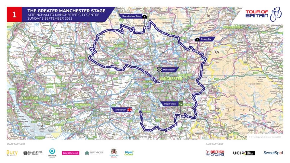 Stage one route map (Tour of Britain)