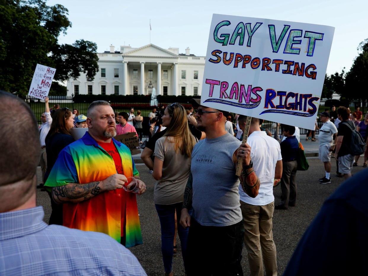 The President’s attempts to bar trans service members was met with widespread outrage and protests: Reuters