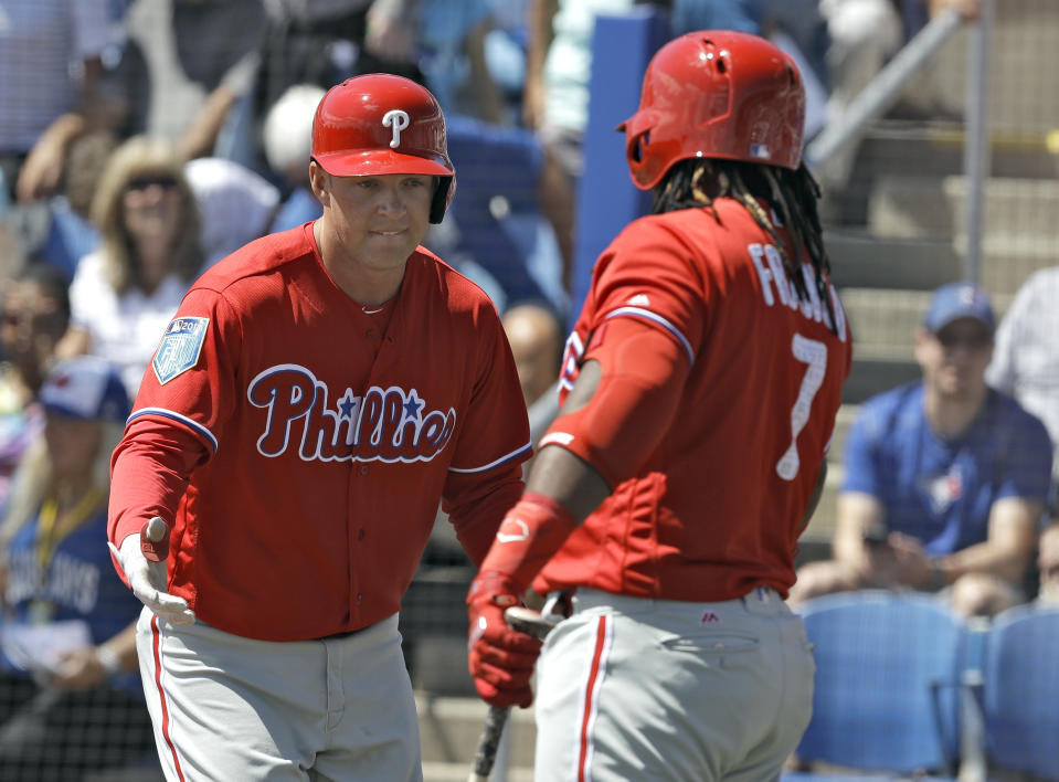 Rhys Hoskins is ready to lead a young Phillies team on a playoff run (AP Photo).