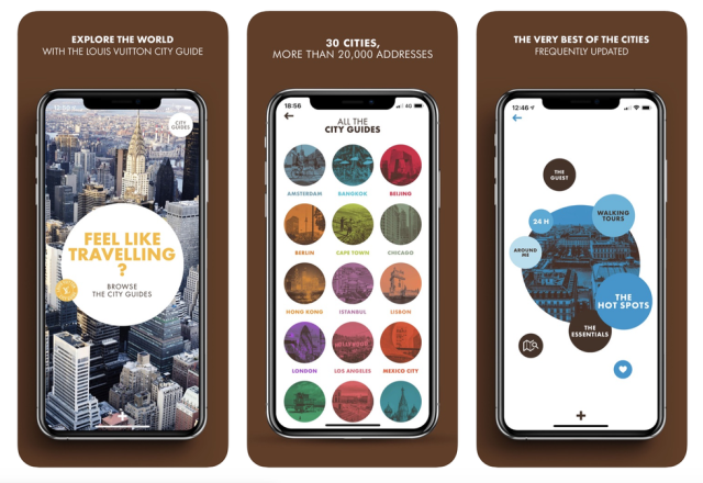 The Louis Vuitton City Guides collection now available in a mobile