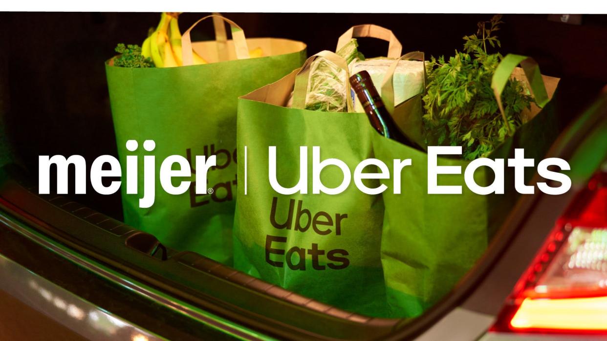 Uber Eats and Meijer partner for grocery delivery.