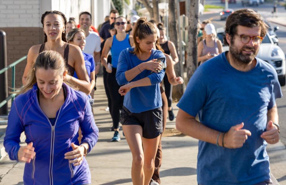 Runners head out on a morning run with the Soho House Run Club.