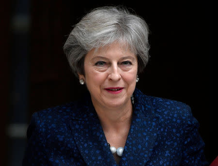 FILE PHOTO: Britain's Prime Minister Theresa May leaves 10 Downing Street in London, September 12, 2018. REUTERS/Toby Melville/File Photo