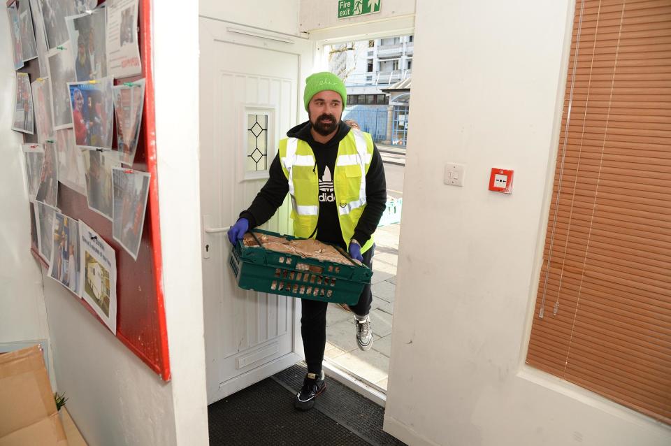 Evgeny Lebedev, proprietor of The Independent, makes deliveries for the Felix project: Hannah Harley Young