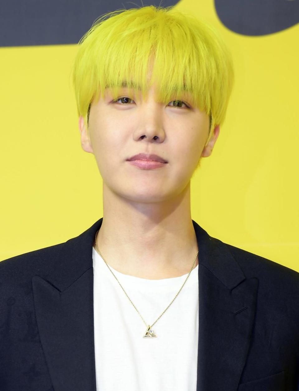 SEOUL, SOUTH KOREA - MAY 21: J-Hope of BTS attends a press conference for BTS's new digital single 'Butter' at Olympic Hall on May 21, 2021 in Seoul, South Korea. (Photo by The Chosunilbo JNS/Imazins via Getty Images)