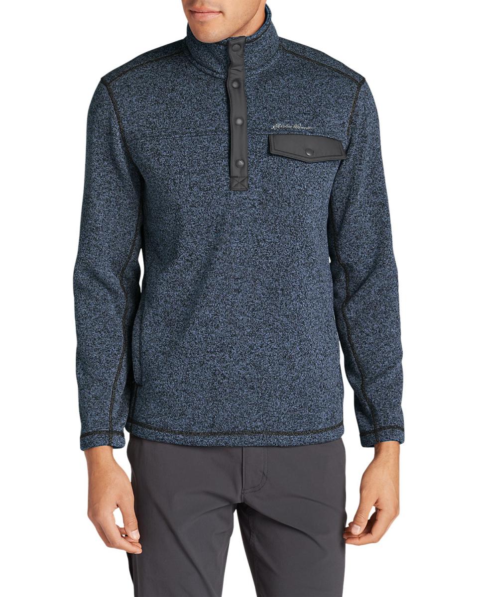 Eddie Bauer men’s radiator-fleece snap mock-neck. (Photo: Eddie Bauer)