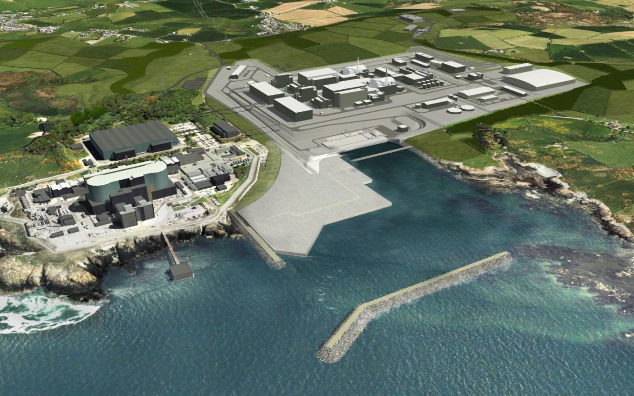 Artist's impression of the new Wylfa nuclear plant