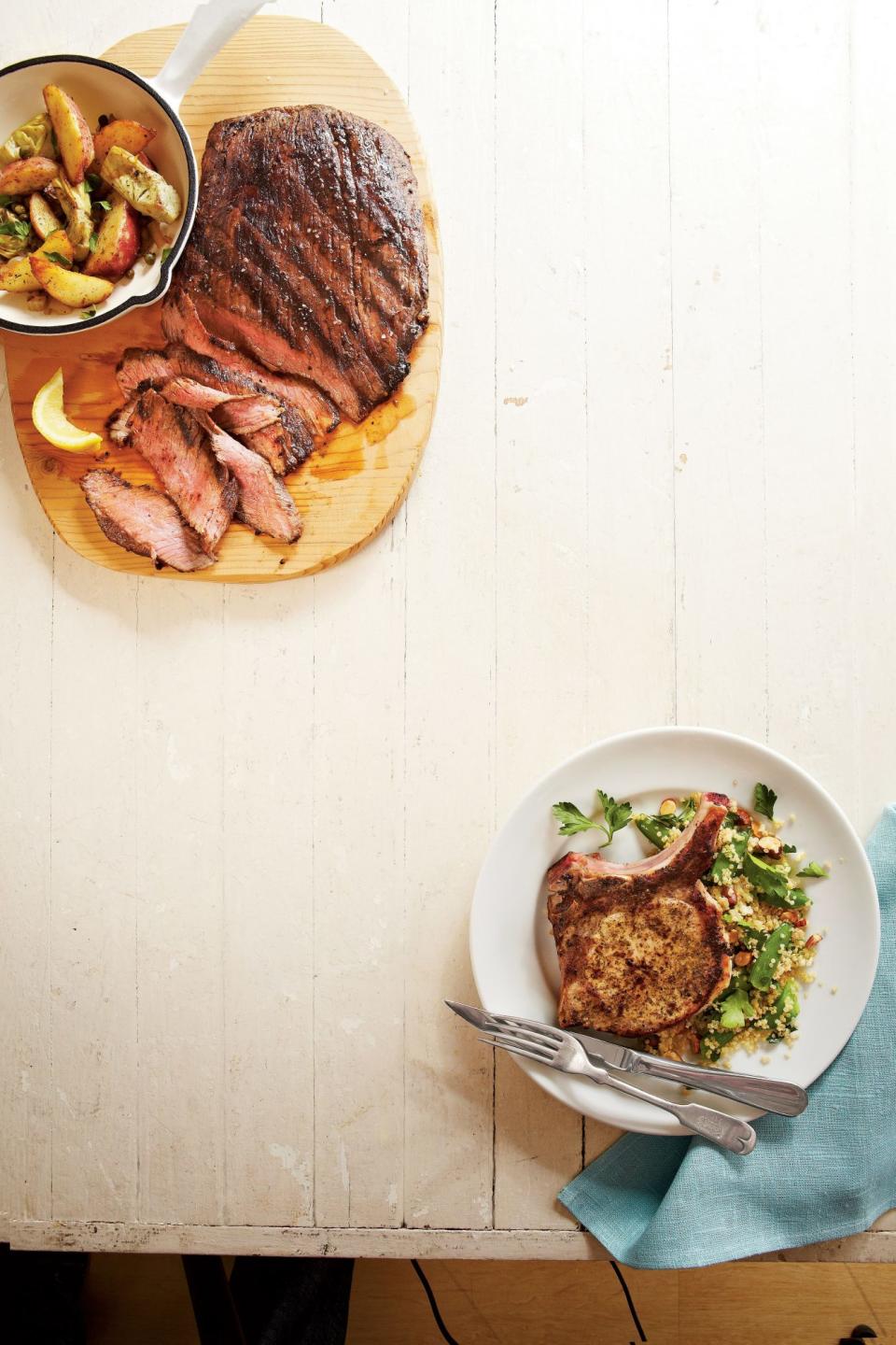 Lemon Pork Chops with Quinoa Salad