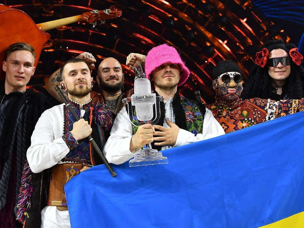 Die Band Kalush Orchestra aus der Ukraine hat 2022 den ESC gewonnen. (Bild: imago images/ZUMA Press)