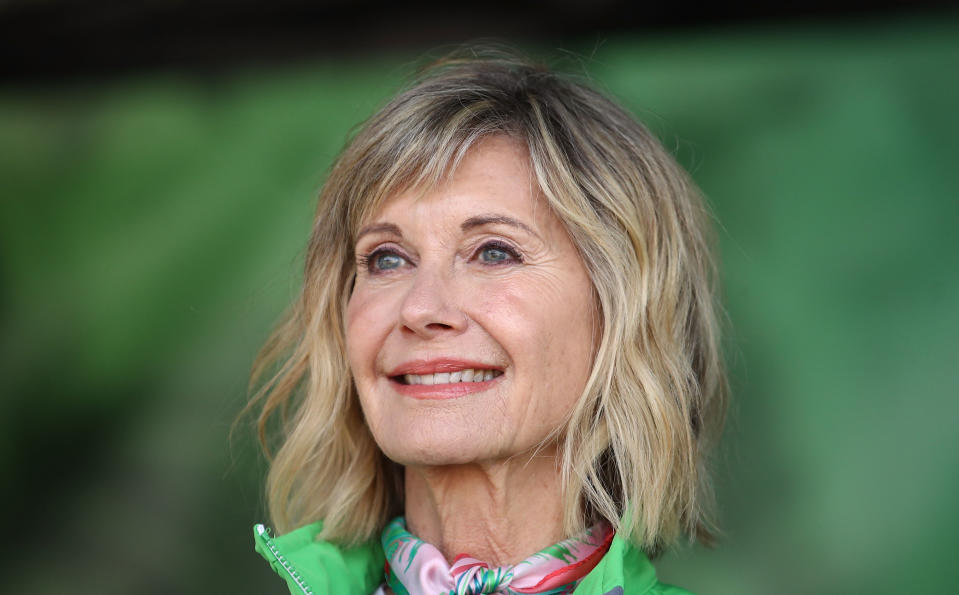 Olivia Newton-John during the annual Wellness Walk and Research Runon September 16, 2018 in Melbourne, Australia. The annual event, now in it's sixth year, raises vital funds to support cancer research and wellness programs at the Olivia Newton-John Cancer Wellness and Research Centre in Victoria.  (Photo by Scott Barbour/Getty Images)