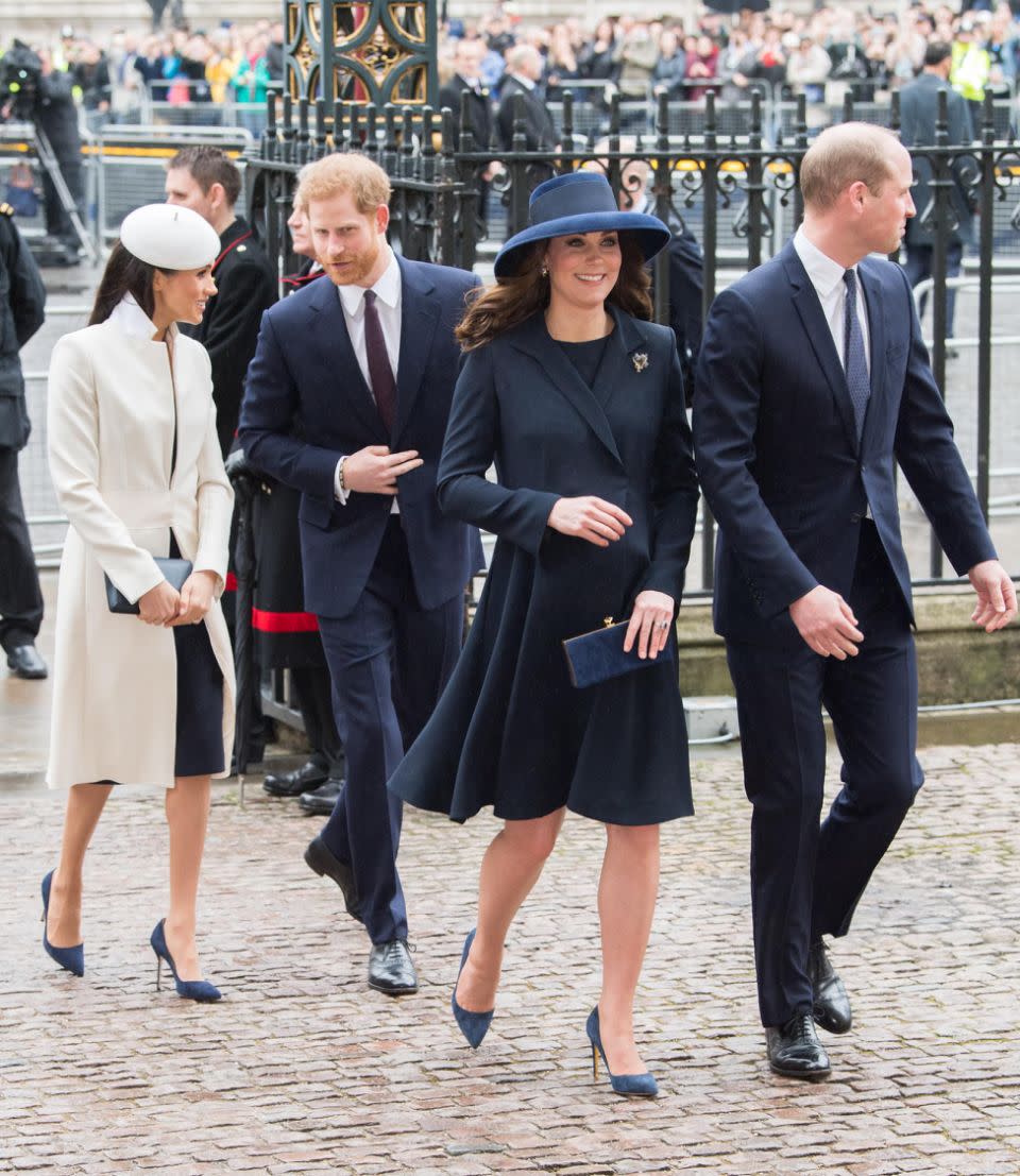 The bride and groom and following in Kate and Wills' footsteps, but with a more modern touch. Photo: Getty