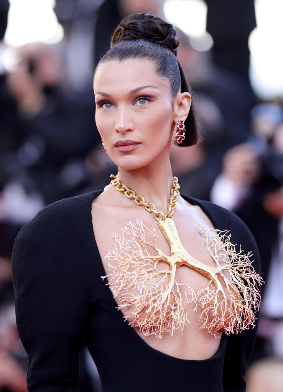 Bella Hadid attends the "Tre Piani (Three Floors)" screening during the 74th annual Cannes Film Festival