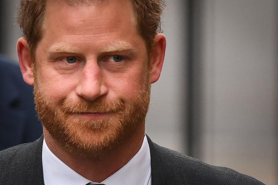 Prince Harry arriving at court on Tuesday (AFP via Getty Images)