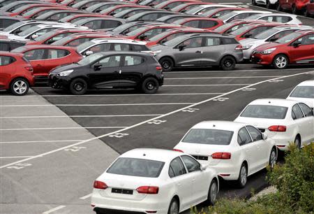 Renault cars produced in Turkey and awaiting export throughout Europe, are lined-up in the port of Koper October 14, 2013. REUTERS/Srdjan Zivulovic