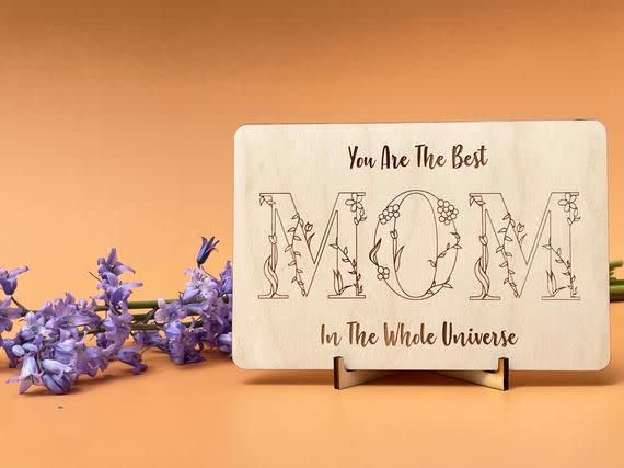 Personal Engraved Mother's Day Card Message