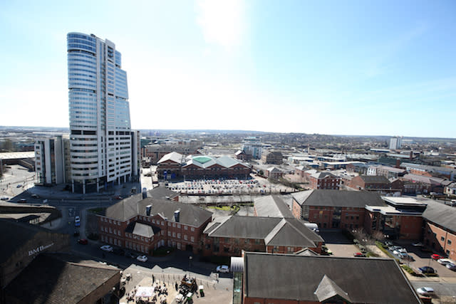 A general view of Bridgewater Place in Leeds city centre, the tallest building in Yorkshire.