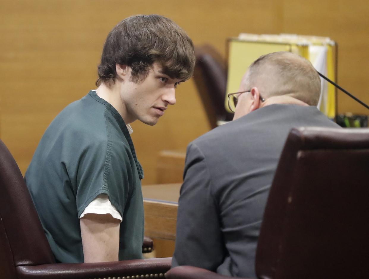 Erik Metzig in court for a preliminary hearing, charged with two counts of first-degree intentional homicide on Tuesday, May 30, 2023 at the Winnebago County Circuit Court in Oshkosh, Wis.
Wm. Glasheen USA TODAY NETWORK-Wisconsin
