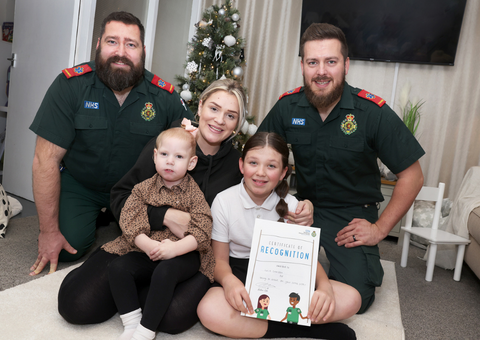 Lucia Charlton has been recognised for her bravery after dialling 999 to help her baby sister who was having a seizure. (North East Ambulance Service)