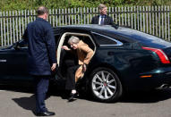 Britain's Prime Minister Theresa May visits a steel works in Newport, Wales, April 25, 2017. REUTERS/Rebecca Naden