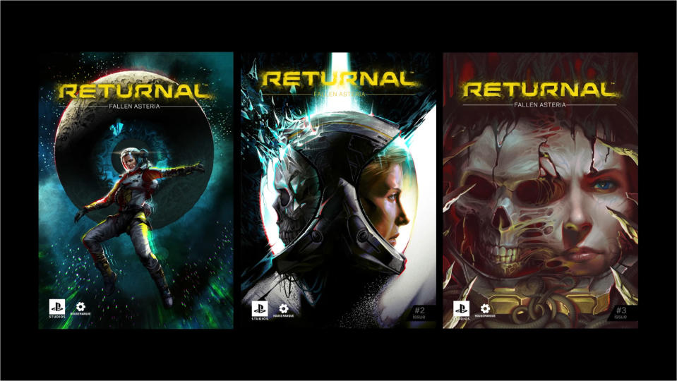Así se ven las portadas de la novela gráfica Returnal: Fallen Asteria