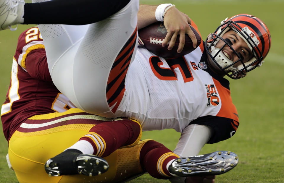 AJ McCarron has not had a great preseason for the Bengals. (AP)