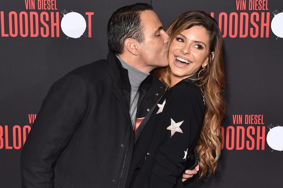 Keven Undergaro and Maria Menounos attend the premiere of Sony Pictures' "Bloodshot" on March 10, 2020 in Los Angeles, California.