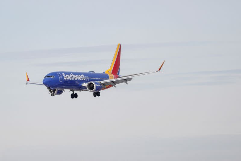 FILE PHOTO: Travellers deal with weather cancellations at Chicago Midway International Airport