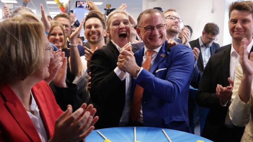 Alice Weidel y Tino Chrupalla, del partido de extrema derecha alemán AfD. 