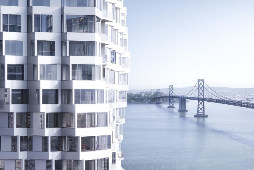 Estas son las vistas del Golden Gate que se pueden contemplar desde Mira, el rascacielos que ha construido la empresa Studio Gang en la ciudad californiana de San Francisco. (Foto: Facebook / <a href="http://www.facebook.com/livemirasf/photos/?ref=page_internal" rel="nofollow noopener" target="_blank" data-ylk="slk:Live MIRA SF;elm:context_link;itc:0;sec:content-canvas" class="link ">Live MIRA SF</a>).