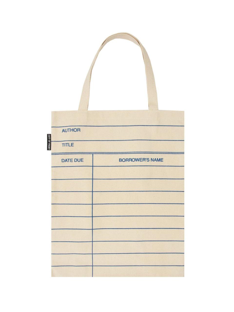 15) Library Card Tote Bag