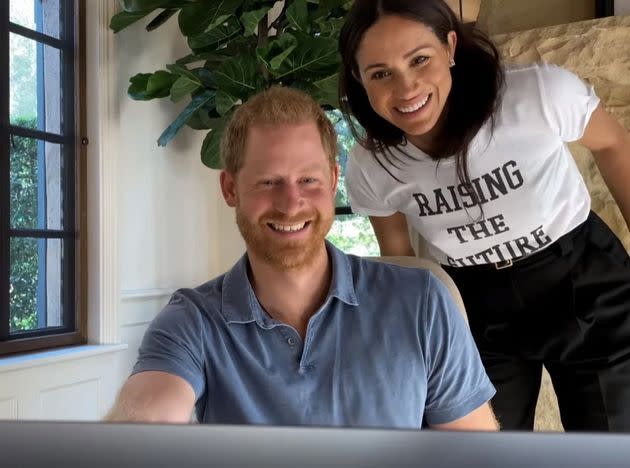 The Duchess of Sussex made an appearance on Harry and Oprah Winfrey's new Apple TV docuseries. (Photo: Apple TV)