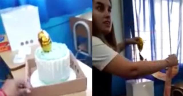 Eres millonaria”: estudiantes le regalan a su maestra un pastel lleno de  dinero