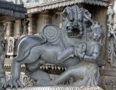 The Hoysala emblem at the Chennakeshava temple in Belur depicts the fight between the mythical Sala and a tiger, the emblem of the Cholas. Historians and scholars believe it represents King Vishnuvardhana's victory over the Cholas at Talakad.<br><br><b>ABOUT THE PHOTOGRAPHER:</b><br><b>ANANTH V RAO</b> is an engineer by profession and a hobbyist photographer with a passion for picturing architectural grandeur as well as nature and wildlife. He was born and brought up in Hassan, Karnataka, a place known for its culture and heritage. He lives in Bangalore.