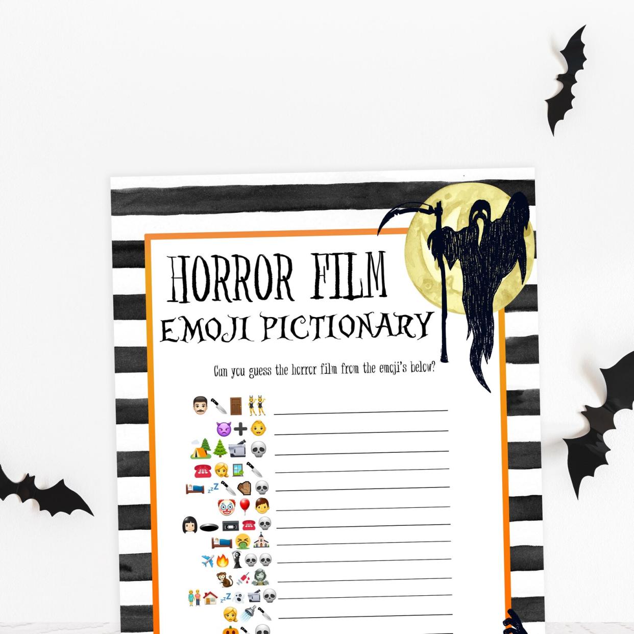 halloween party games ohhappyprintables emoji pictionary