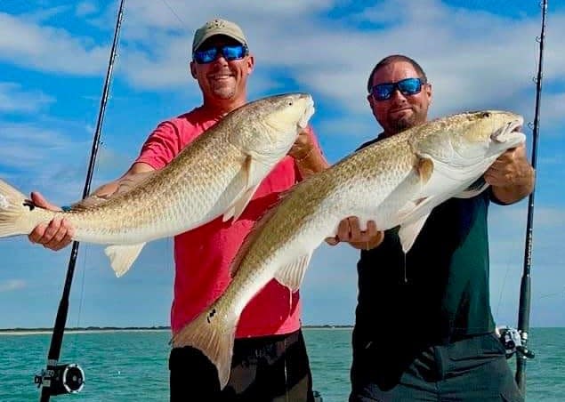Redfish schools were feeding outside of Port Canaveral on Nov. 30, 2023 for anglers aboard Fired Up Fishing Charters.