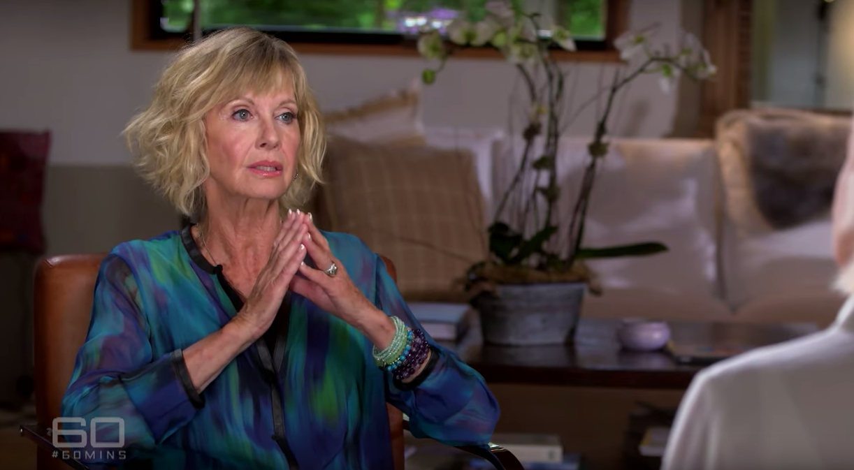 Olivia Newton-John speaks about how she's coping after being diagnosed with cancer for the third time. Photo: Channel Nine