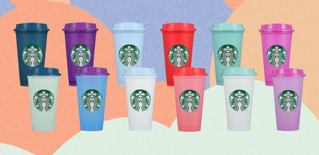 Coral and Peach Retro Daisy Starbucks Cup Personalized -  in 2023