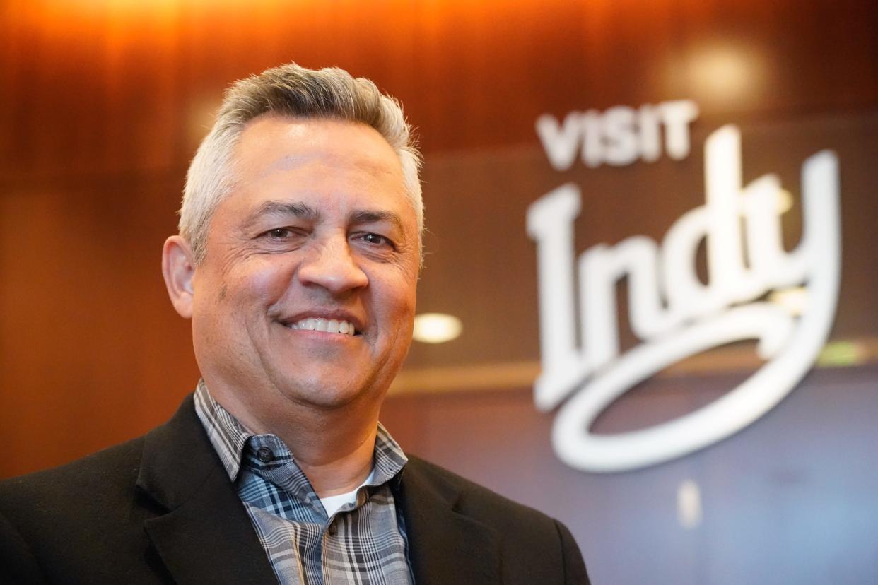 President & CEO of Visit Indy, Leonard Hoops is photographed in his office at the Indiana Convention Center on Monday, March 10, 2024, in Indianapolis.