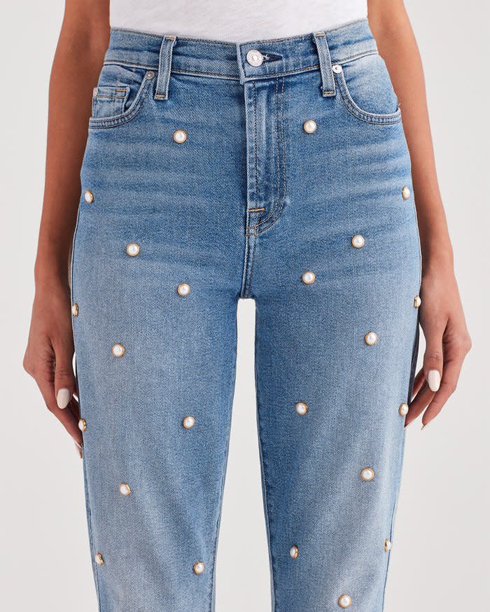 Luxe Vintage Edie with All Over Pearl Studs $99 (Photo: 7 For All Mankind)