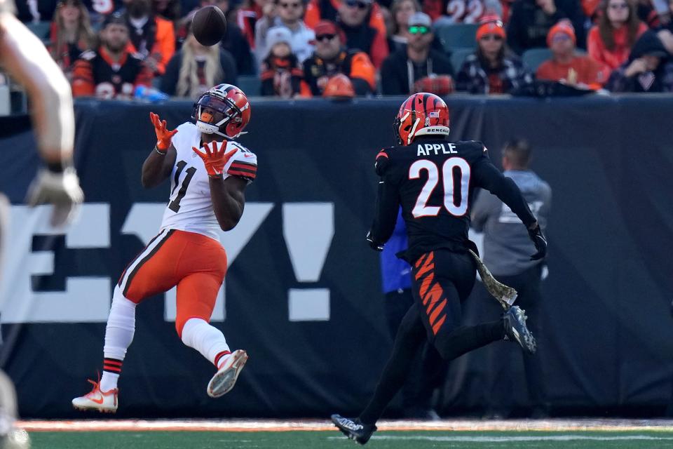 Donovan Peoples-Jones had a 60-yard touchdown catch against the Bengals.