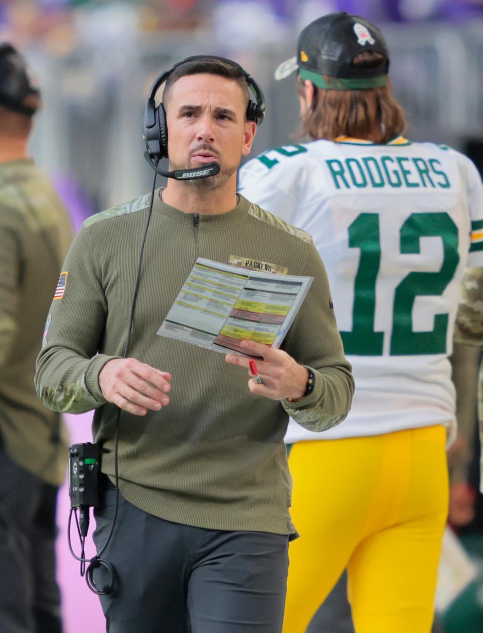 Packers head coach Matt LaFleur was upset with the officiating Sunday afternoon.