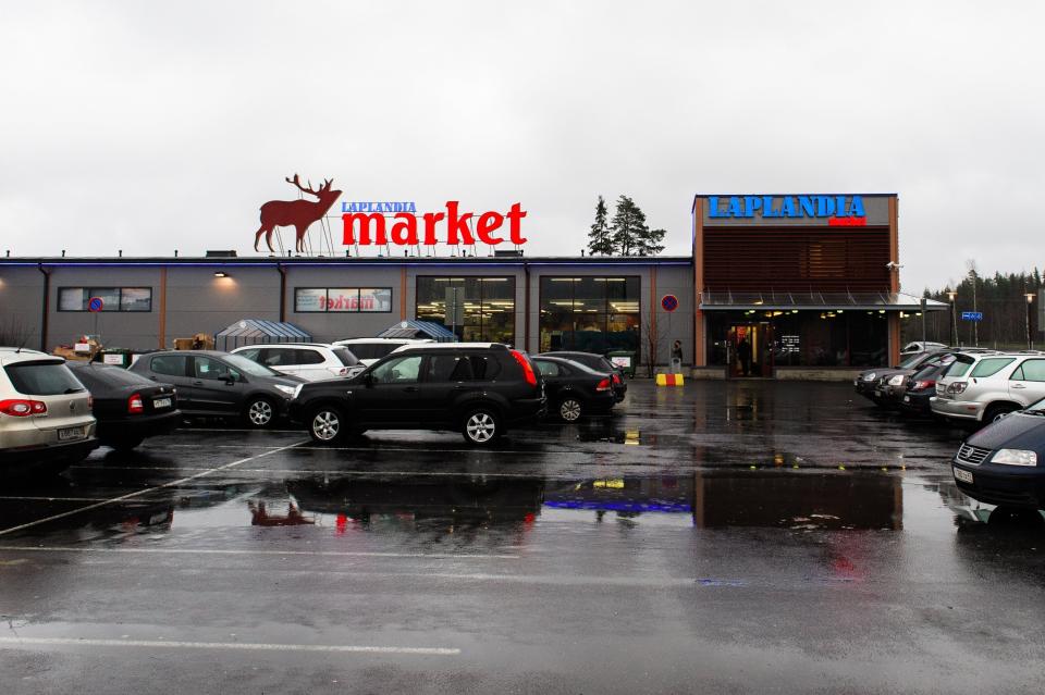 FILE - This Nov. 19, 2013 file photo shows Laplandia Market near the Vaalimaa Finland-Russia border crossing point in Lappeenranta, Finland. The rare closure of Finland's border with Russia amid the COVID-19 pandemic has hit hard the Nordic nation's South Karelia border region, putting an abrupt stop to visits by nearly two million Russian tourists to the area annually and depriving local businesses and entrepreneurs millions of euros every month. (Hannu Rissanen/Lehtikuva via AP, File)