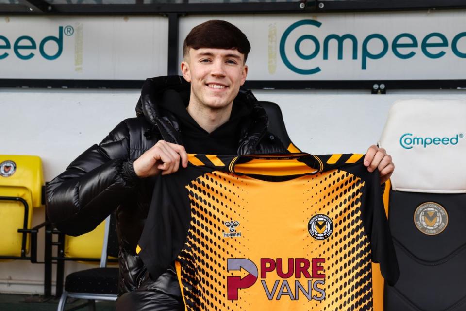 STRIKER: Charlie McNeill has moved on loan to Newport County from Manchester United <i>(Image: Newport County AFC)</i>