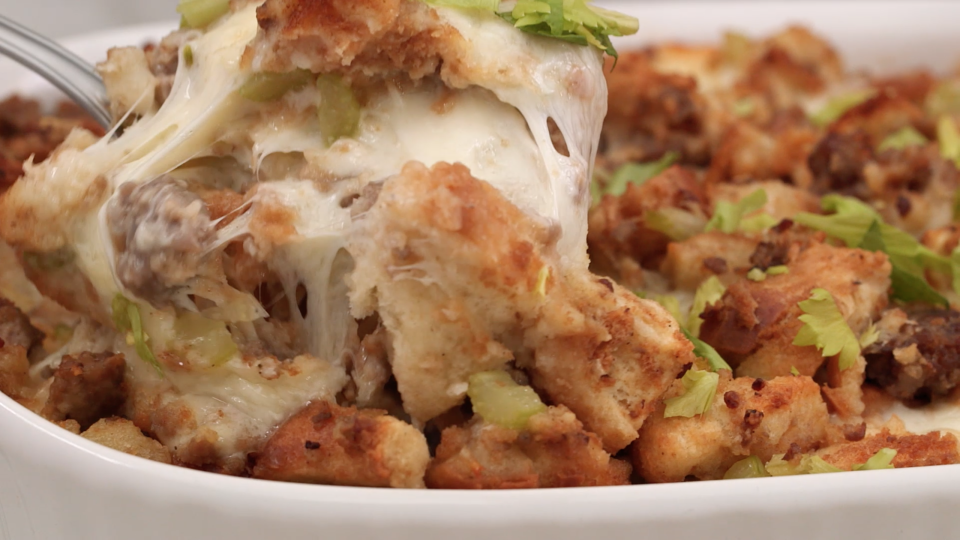 CHEESY SAUSAGE STUFFING