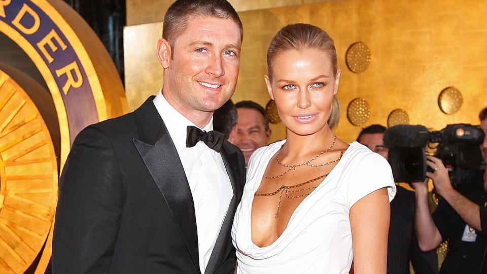 Michael Clarke and Lara Bingle, pictured here at the 2010 Allan Border Medal.