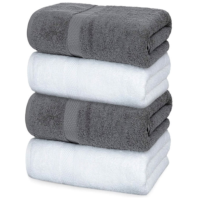 White Classic Luxury Bath Towels Large