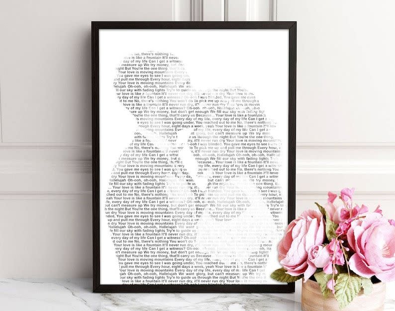 Wedding Song Lyrics Canvas Print