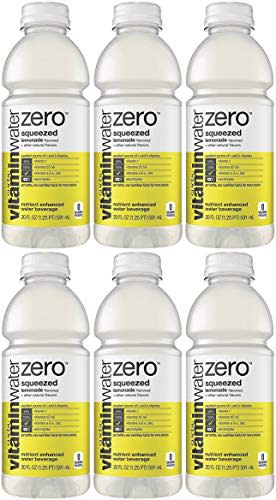 Vitamin Water Zero, Lemonade - Squeezed, 20oz Bottle (Pack of 6, Total of 120 Oz)